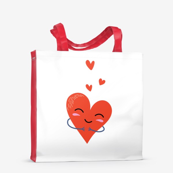 Сумка-шоппер «Сердце. Милый романтичный принт»
