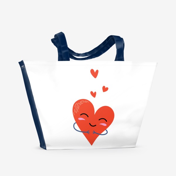 Пляжная сумка «Сердце. Милый романтичный принт»