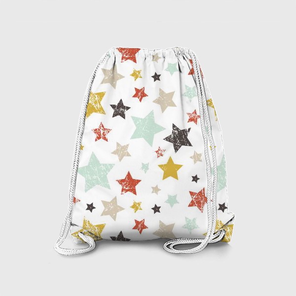 Рюкзак «Разноцветный космос с потёртыми звёздами»