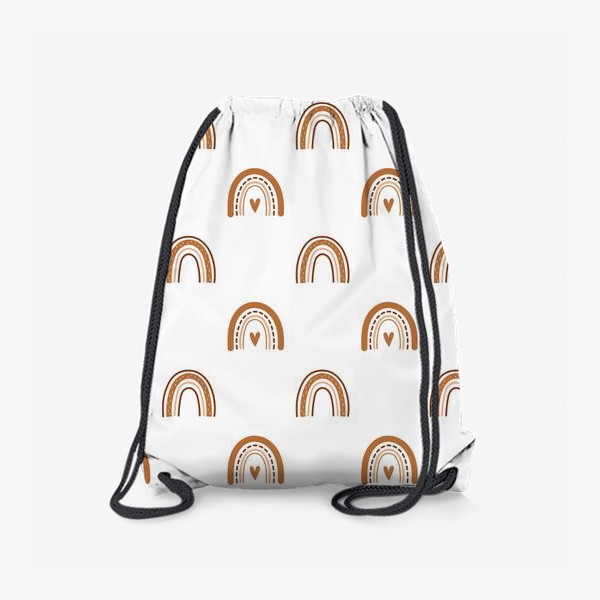 Рюкзак «Паттерн - абстрактная бохо радуга в бежевых тонах»