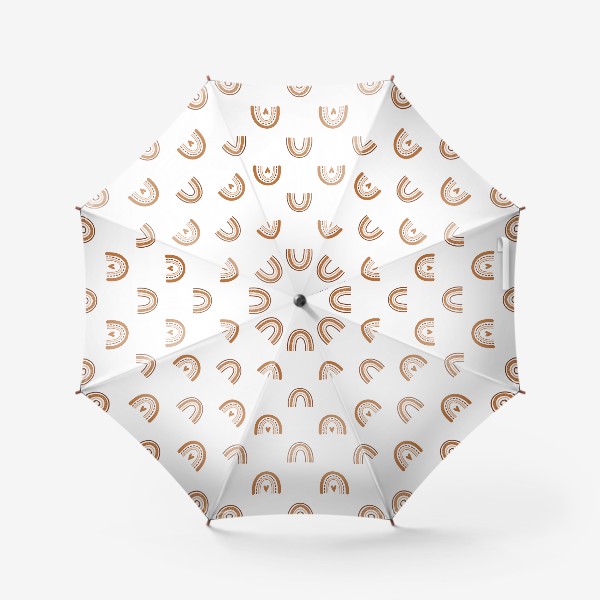 Зонт &laquo;Паттерн - абстрактная бохо радуга в бежевых тонах&raquo;