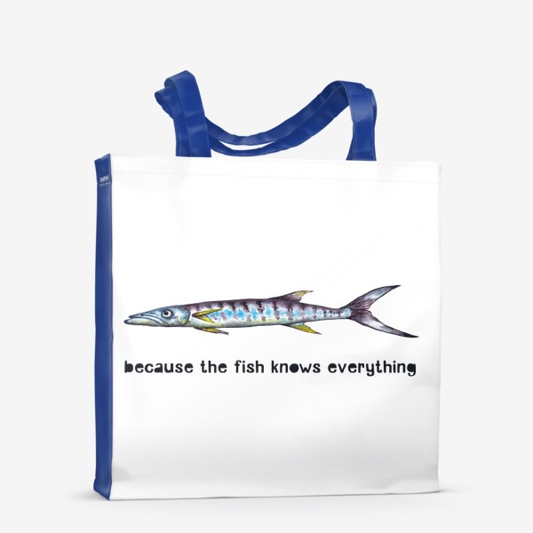 Сумка-шоппер «Because the fish knows everything Потому что рыба всё знает»