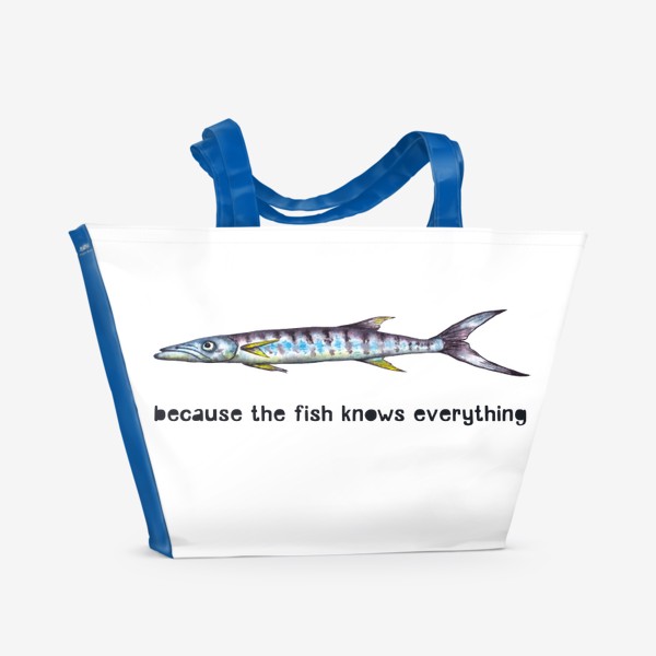 Пляжная сумка «Because the fish knows everything Потому что рыба всё знает»