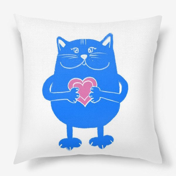 Подушка «Кот с сердцем - в подарок на 14 февраля »