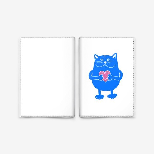 Обложка для паспорта «Кот с сердцем - в подарок на 14 февраля »