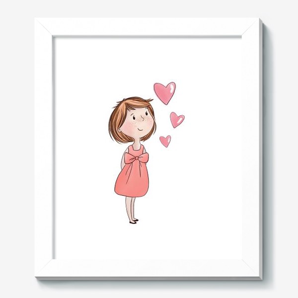 Картина &laquo;девочка с воздушными шариками сердечки&raquo;