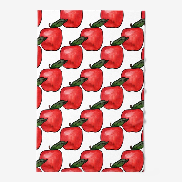 Полотенце «Паттерн яркие сочные красные яблочки»