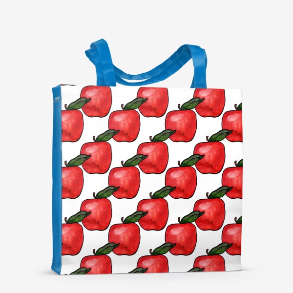 Сумка-шоппер «Паттерн яркие сочные красные яблочки»