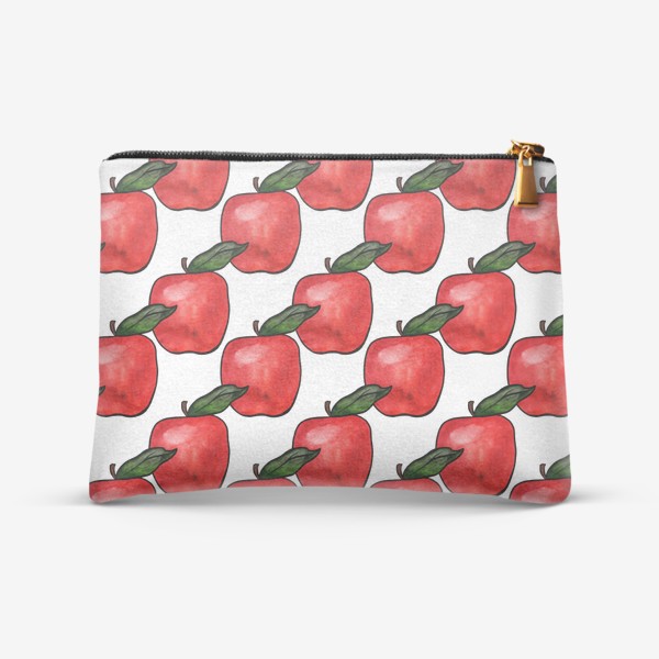 Косметичка «Паттерн яркие сочные красные яблочки»