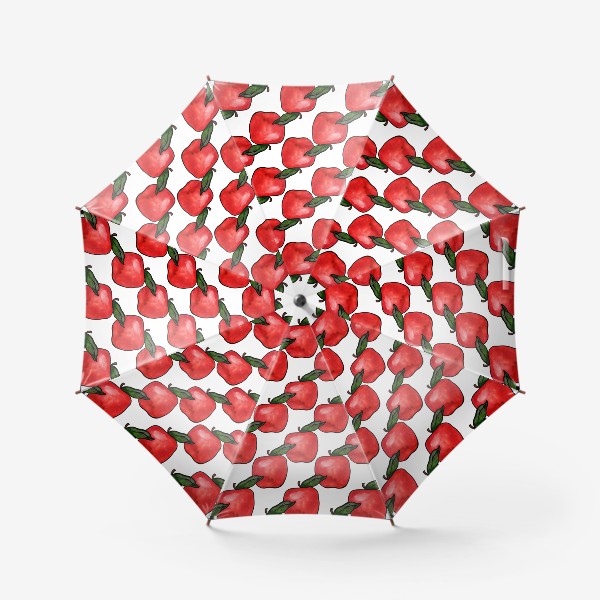 Зонт «Паттерн яркие сочные красные яблочки»