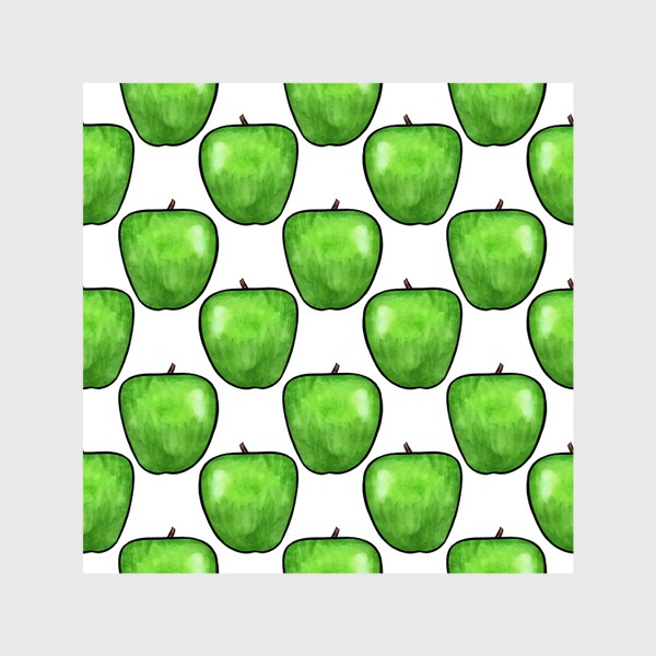 Шторы &laquo;Паттерн сочные зелёные яблоки&raquo;