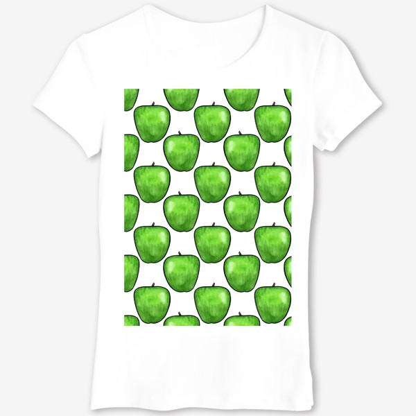 Футболка &laquo;Паттерн сочные зелёные яблоки&raquo;