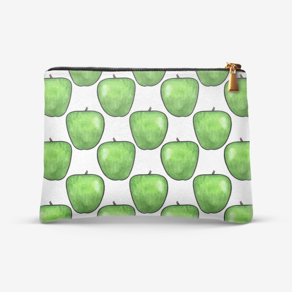 Косметичка «Паттерн сочные зелёные яблоки»