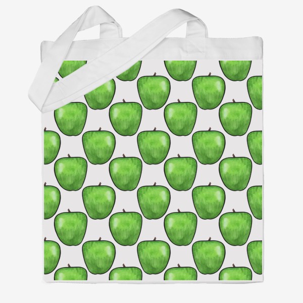 Сумка хб &laquo;Паттерн сочные зелёные яблоки&raquo;