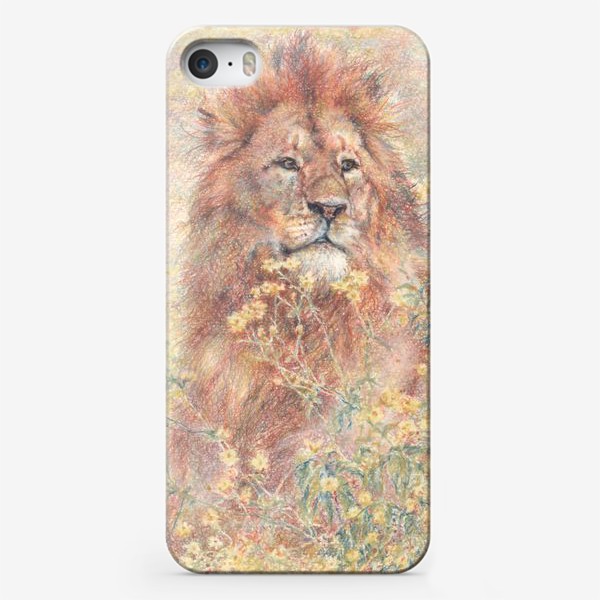 Чехол iPhone &laquo;Лев, царь , золото ,цветы&raquo;
