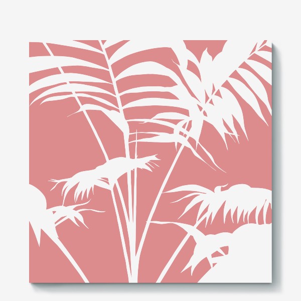 Холст «розовые пальмовые листья»