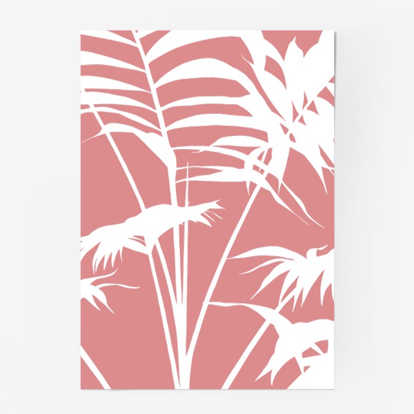 Постер «розовые пальмовые листья»