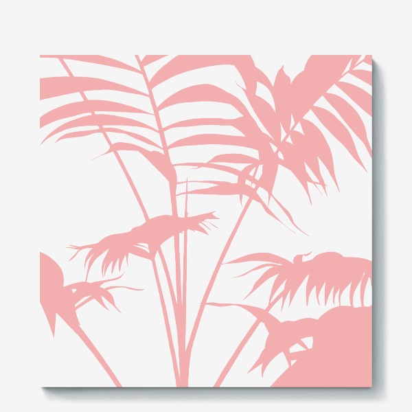 Холст «розовые летние листья пальмы»