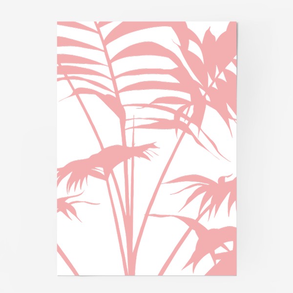 Постер «розовые летние листья пальмы»