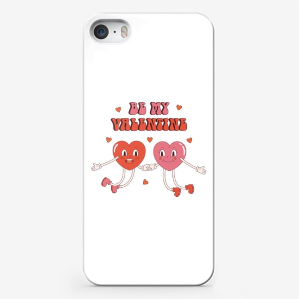 Чехол iPhone «Be My Valentine - подарок на 14 февраля День Святого Валентина. Забавные сердечки в ретро стиле.»