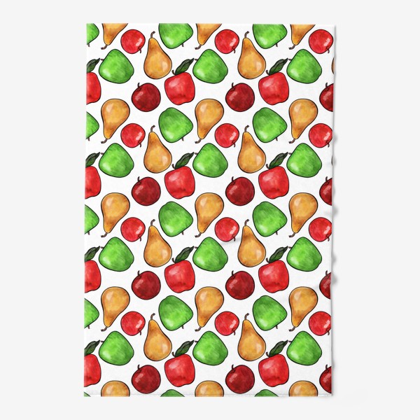 Полотенце «Паттерн разноцветные яркие сочные яблоки»