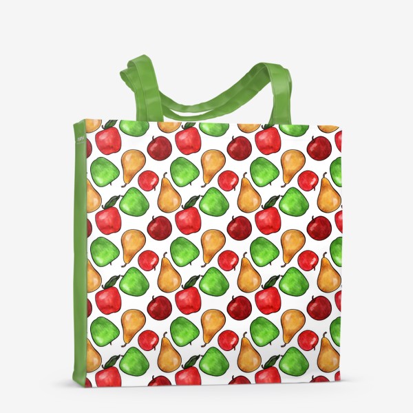 Сумка-шоппер &laquo;Паттерн разноцветные яркие сочные яблоки&raquo;