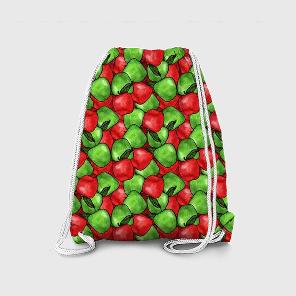 Рюкзак «Паттерн яркие зеленые и красные яблоки»