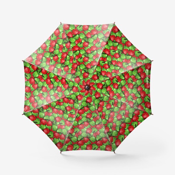 Зонт &laquo;Паттерн яркие зеленые и красные яблоки&raquo;