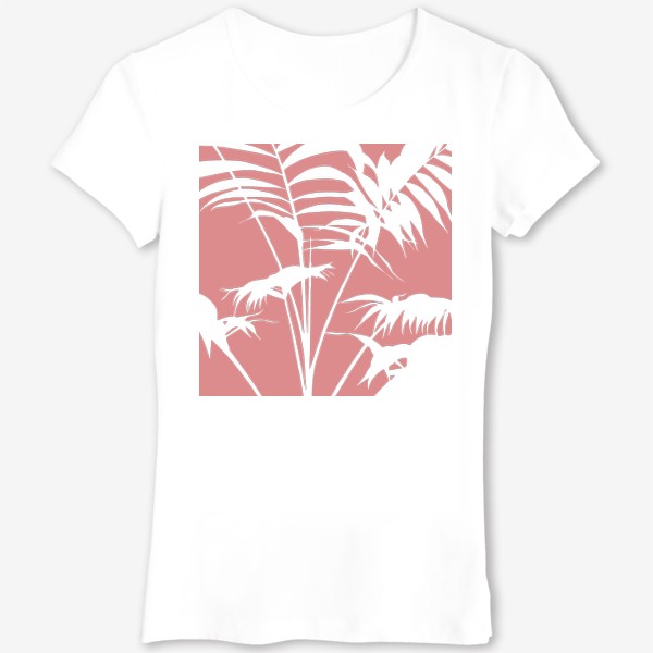 Футболка «розовые пальмовые листья»
