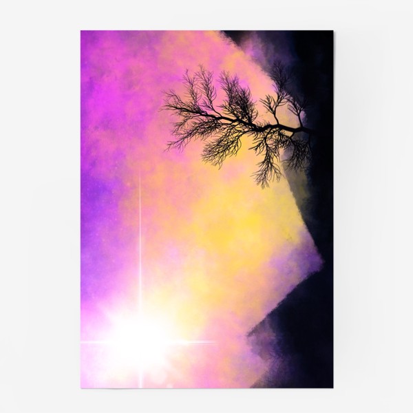 Постер «Космос, горы и деревья»