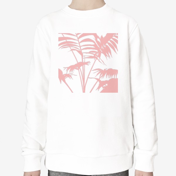 Свитшот «розовые летние листья пальмы»