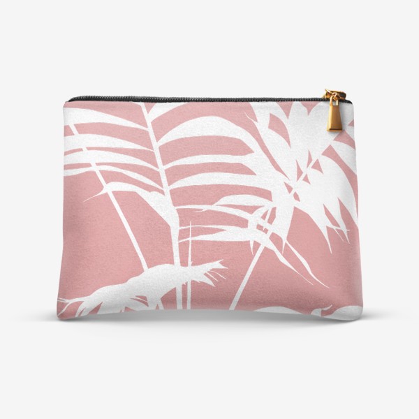 Косметичка «розовые пальмовые листья»