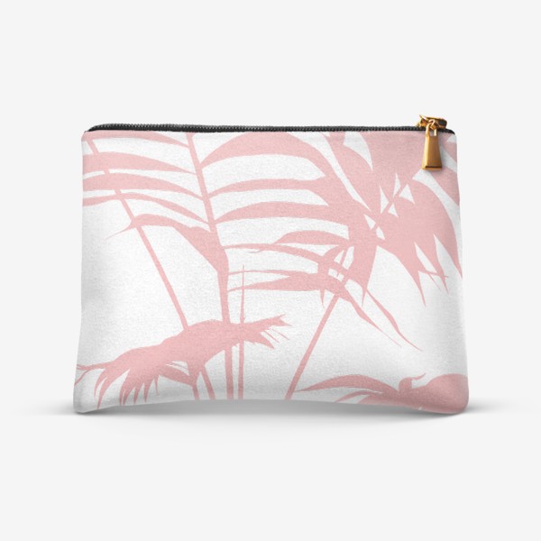 Косметичка «розовые летние листья пальмы»