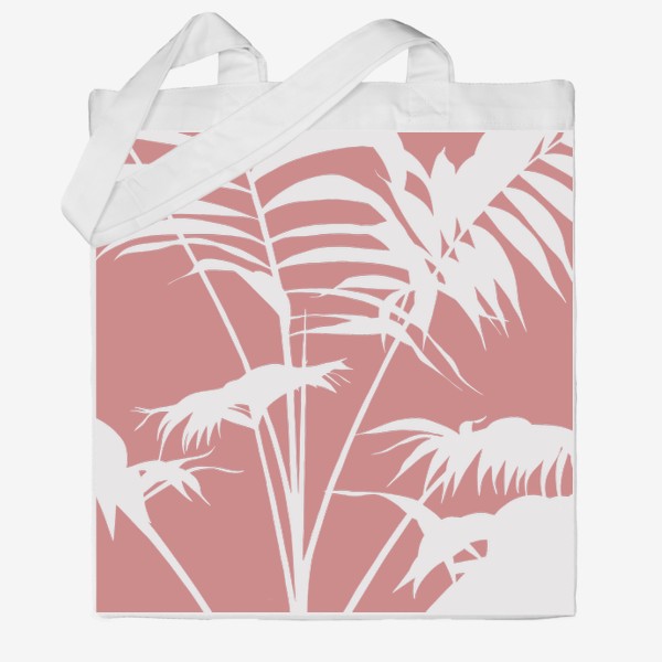 Сумка хб «розовые пальмовые листья»