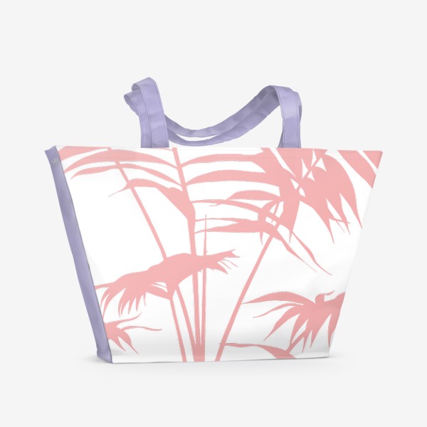Пляжная сумка &laquo;розовые летние листья пальмы&raquo;