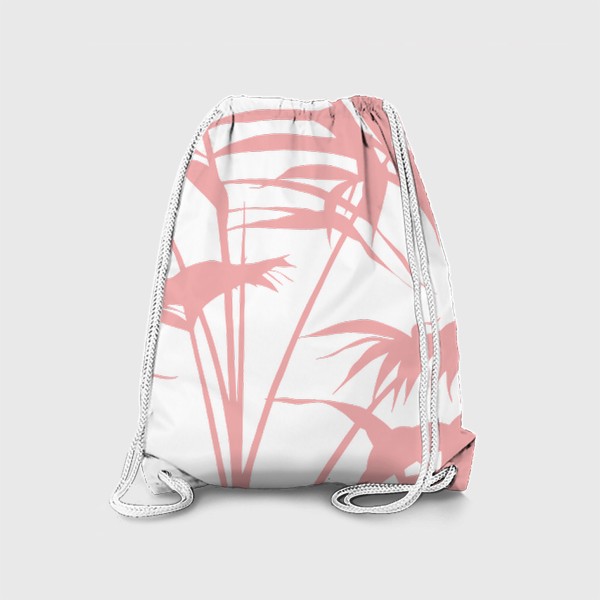 Рюкзак «розовые летние листья пальмы»