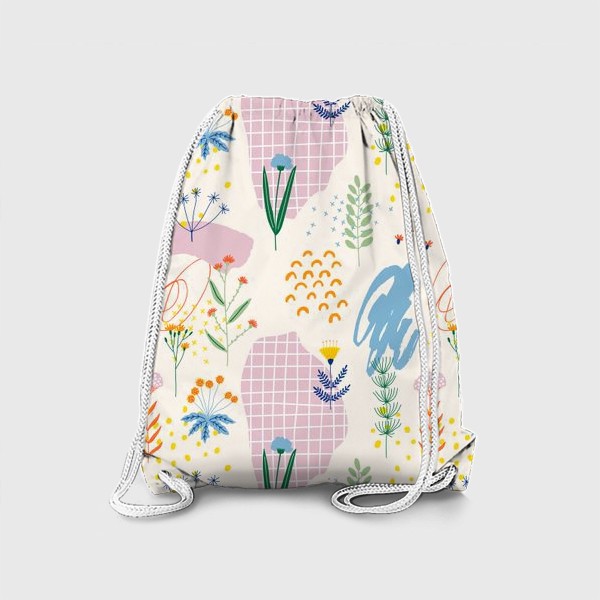 Рюкзак «Абстрактный паттерн с цветами»