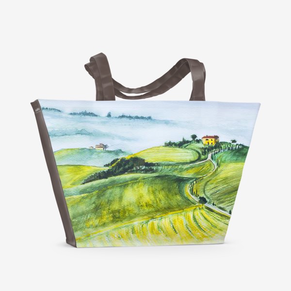 Пляжная сумка «Туманный тосканский пейзаж»