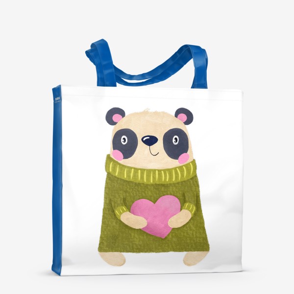 Сумка-шоппер «Панда с сердцем, мишка и любовь»