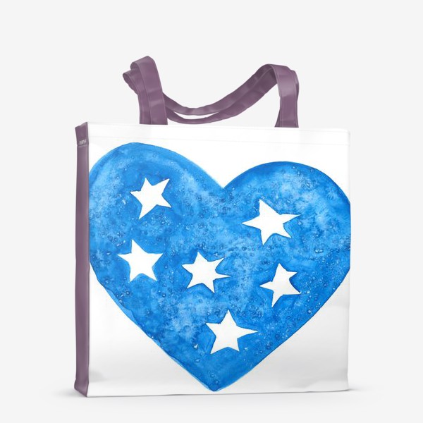Сумка-шоппер «Голубое сердце в звездах»