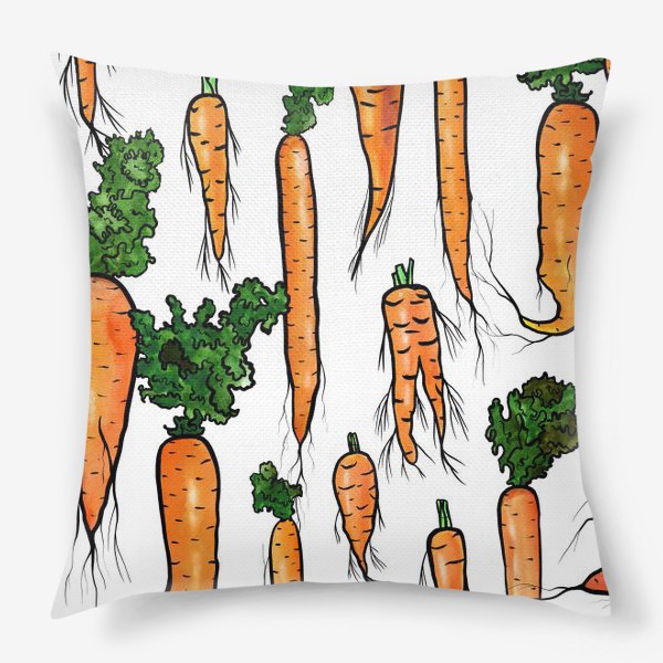 Подушка «Яркие сочные морковки»