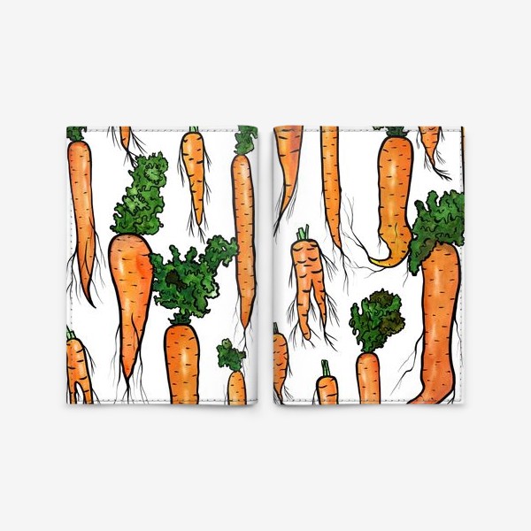 Обложка для паспорта «Яркие сочные морковки»