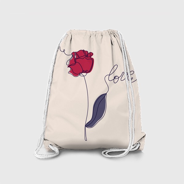 Рюкзак «Цветок в стиле лайн арт»