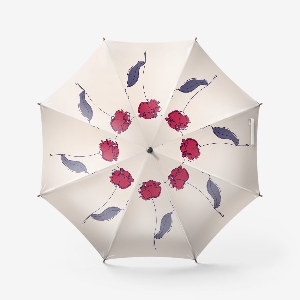 Зонт «Цветок в стиле лайн арт»