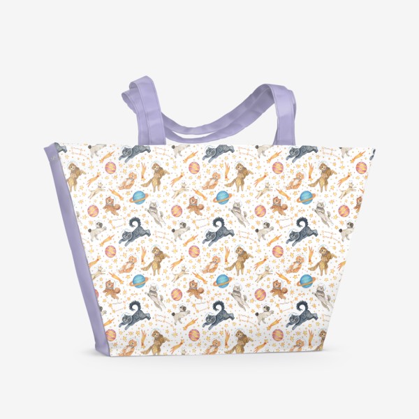 Пляжная сумка «Собачки в космосе»