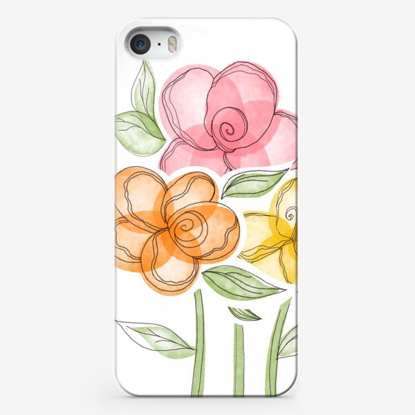 Чехол iPhone «Акварельные цветы — в подарок на 8 марта»
