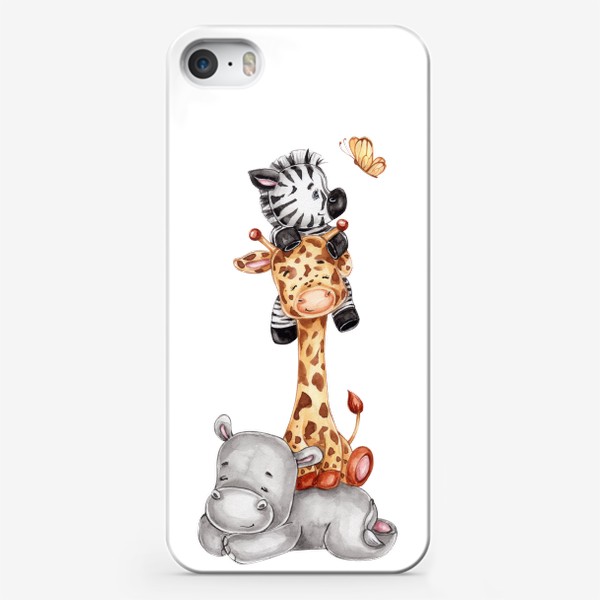 Чехол iPhone &laquo;Бегемот, жираф и зебра&raquo;