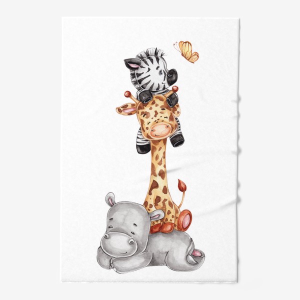 Полотенце «Бегемот, жираф и зебра»