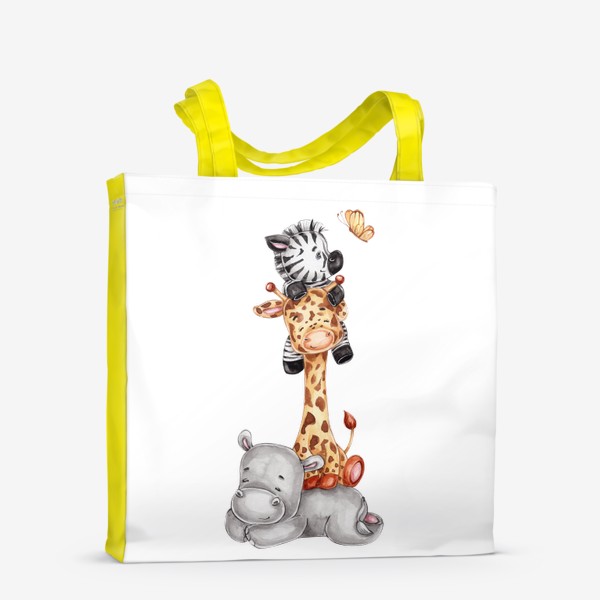 Сумка-шоппер «Бегемот, жираф и зебра»