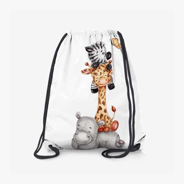 Рюкзак «Бегемот, жираф и зебра»